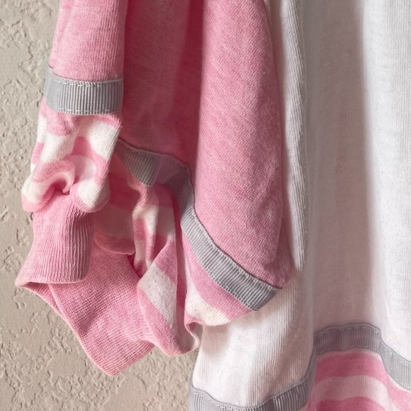 Vintage Gitano Pink & White Striped Short Sleeve Mock T-Neck T-Shirt - Picture 5 of 10